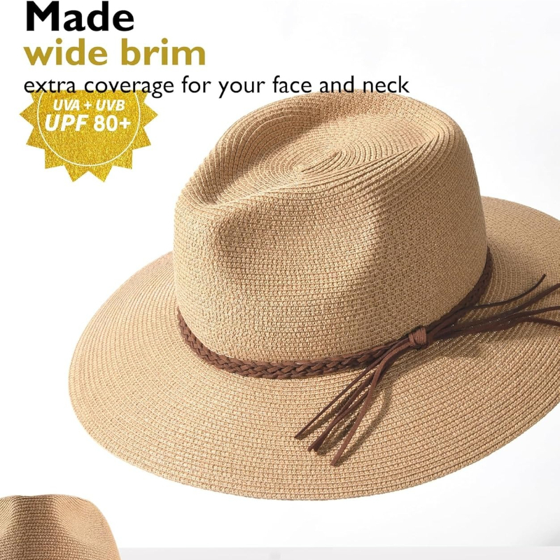 1pc Summer Straw Beach Sun Hat - Hat Floppy Wide 리뷰 및 가격