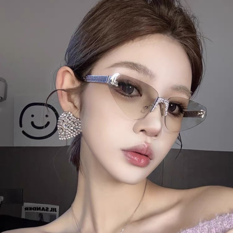 Women's Sexy Cat Eye Rimless R - Sunglasses Cat Eye 리뷰 및 가격