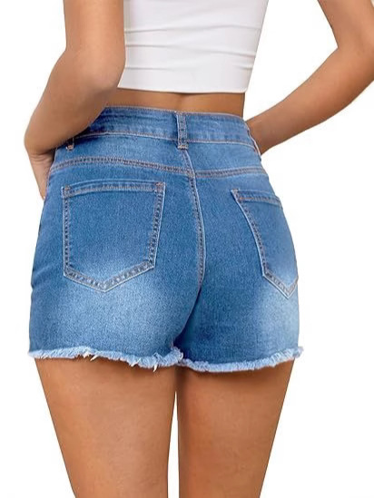 Casual Vintage Denim Shorts Hi - Shorts Denim Frayed 리뷰 및 가격