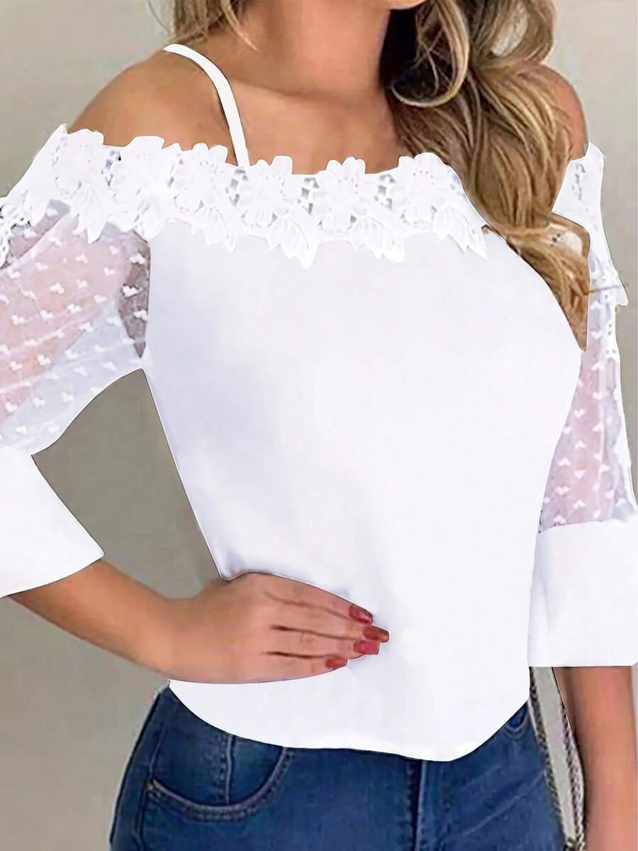 Purple Floral Print Off Should - Blouse Off Shoulder 리뷰 및 가격