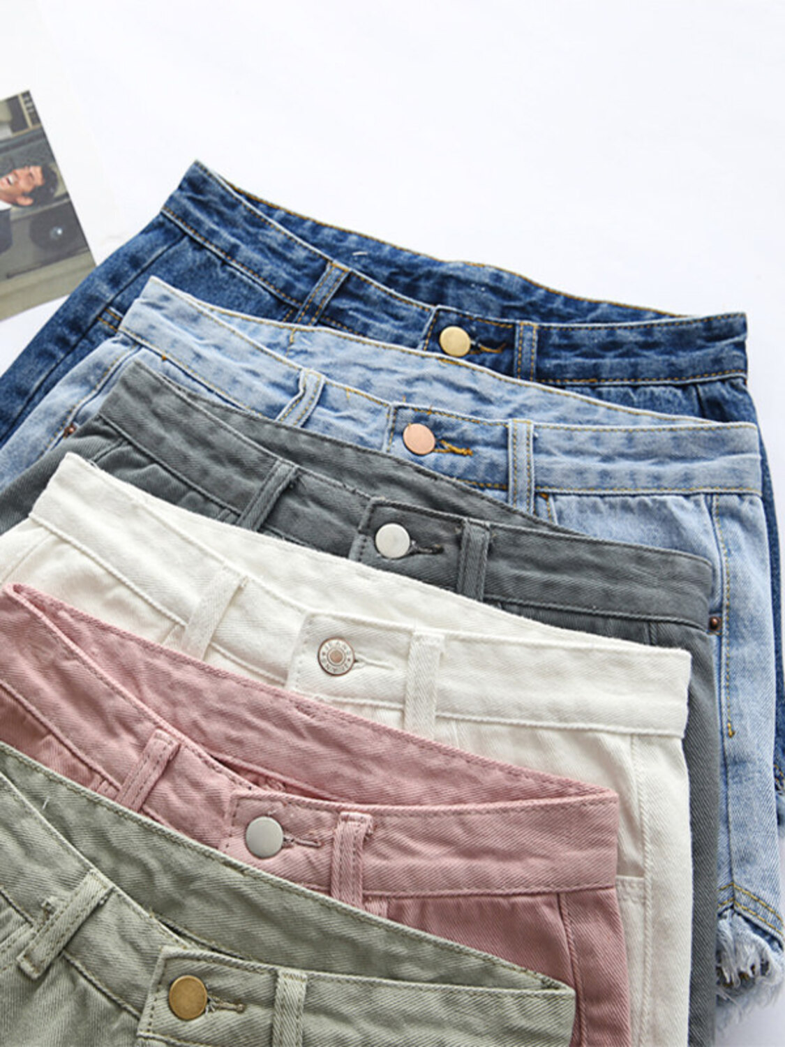 Women's High Waist Denim Short - Shorts Denim Frayed 리뷰 및 가격