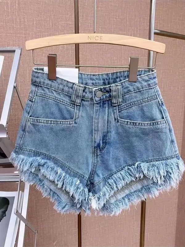 Outlet Korean Style Casual Hon - Shorts Denim Frayed 리뷰 및 가격