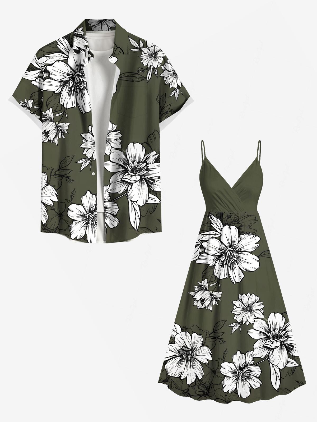 Flowers Leaf Printed Plus Size - Romper Floral Print 리뷰 및 가격