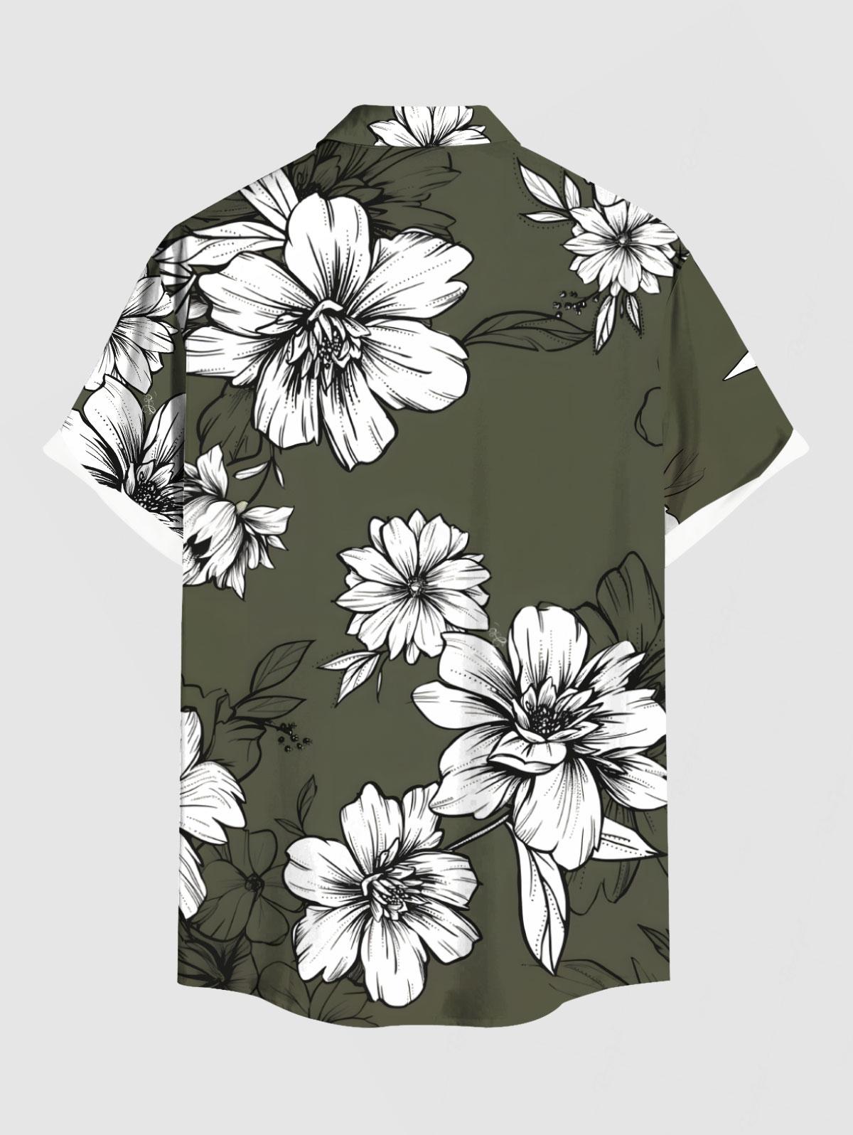 Flowers Leaf Printed Plus Size - Romper Floral Print 리뷰 및 가격