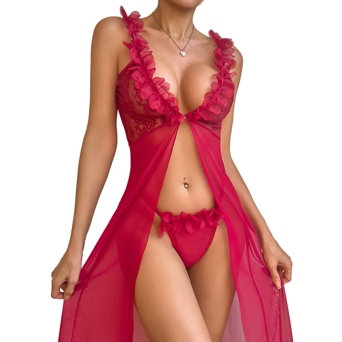 Women's Sexy Red Lace Robe & T - Kimono Sheer Floral 리뷰 및 가격