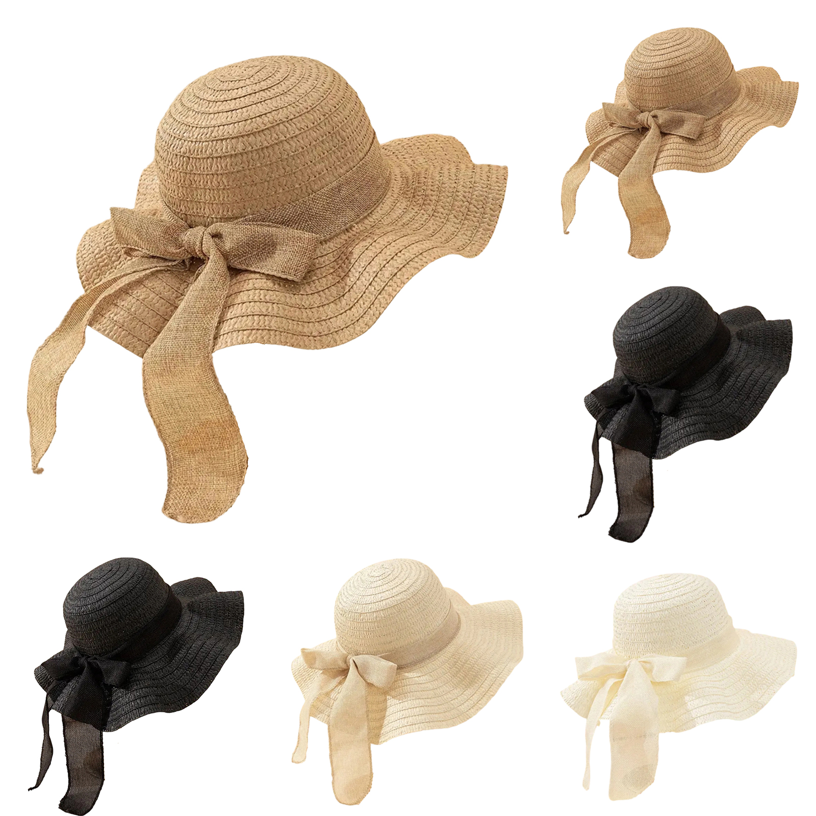Women Bowknot Sun Hat Wide Bri - Hat Floppy Wide 리뷰 및 가격