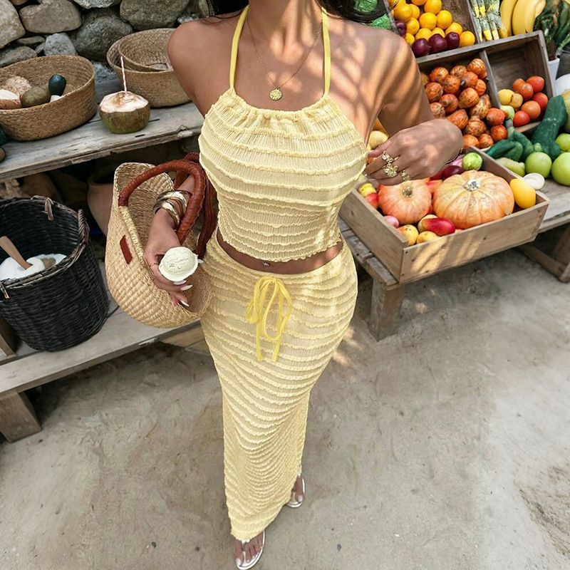 Sexy Elegant Dress Two Piece S - Maxi Dress Halter 리뷰 및 가격