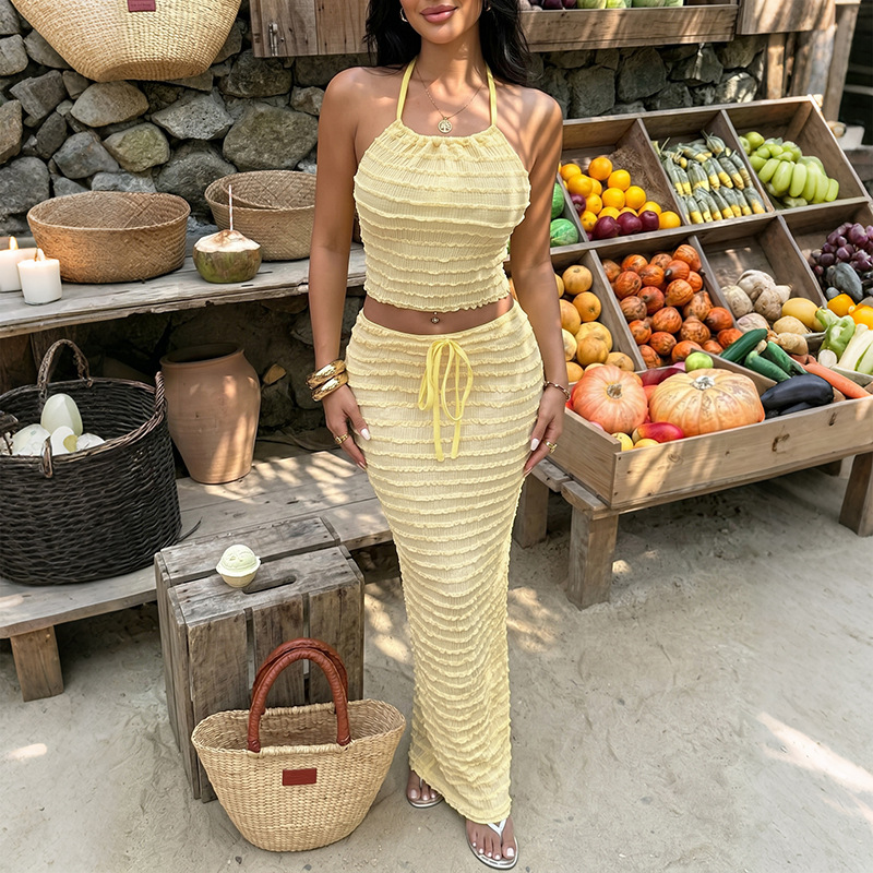 Sexy Elegant Dress Two Piece S - Maxi Dress Halter 리뷰 및 가격