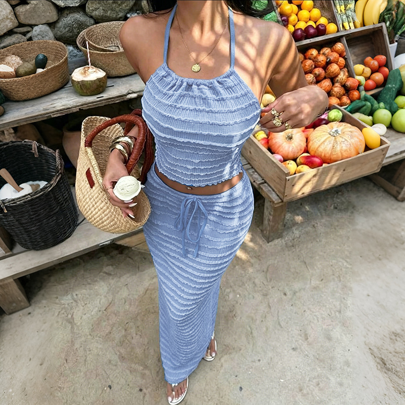 Sexy Elegant Dress Two Piece S - Maxi Dress Halter 리뷰 및 가격