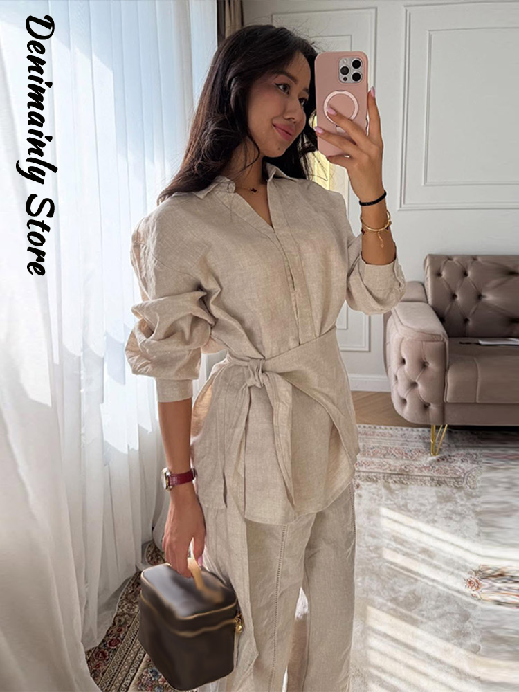 Casual Women's Linen Pants Set - Linen Pant Wide 리뷰 및 가격