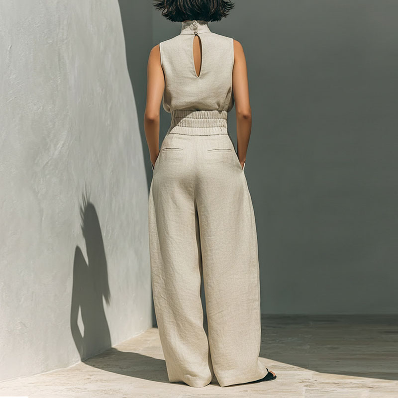 Vintage Solid Cotton Linen Sui - Linen Pant Wide 리뷰 및 가격