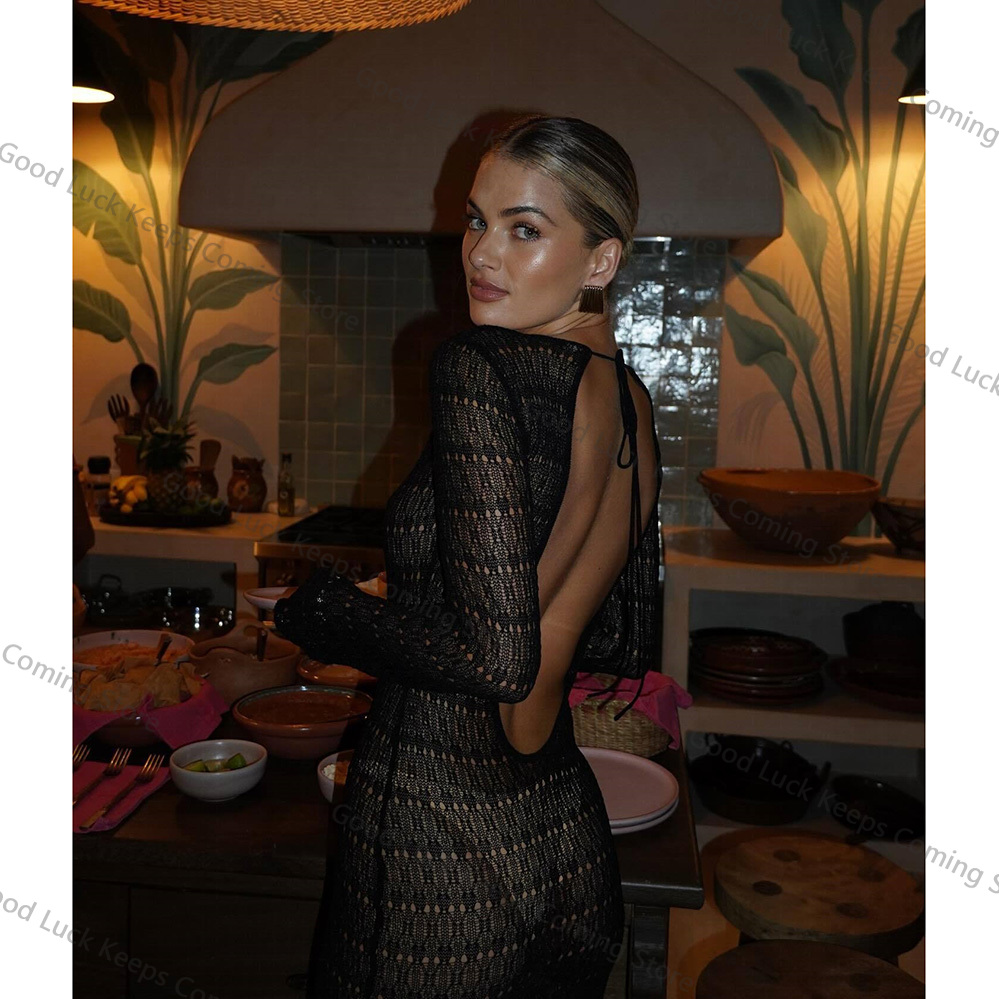 2025 Knitted Dress Backless Co - Cover Up Kaftan 리뷰 및 가격